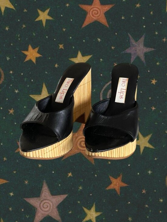 Shoes - Vintage Y2K Bamboo Chunky Heels